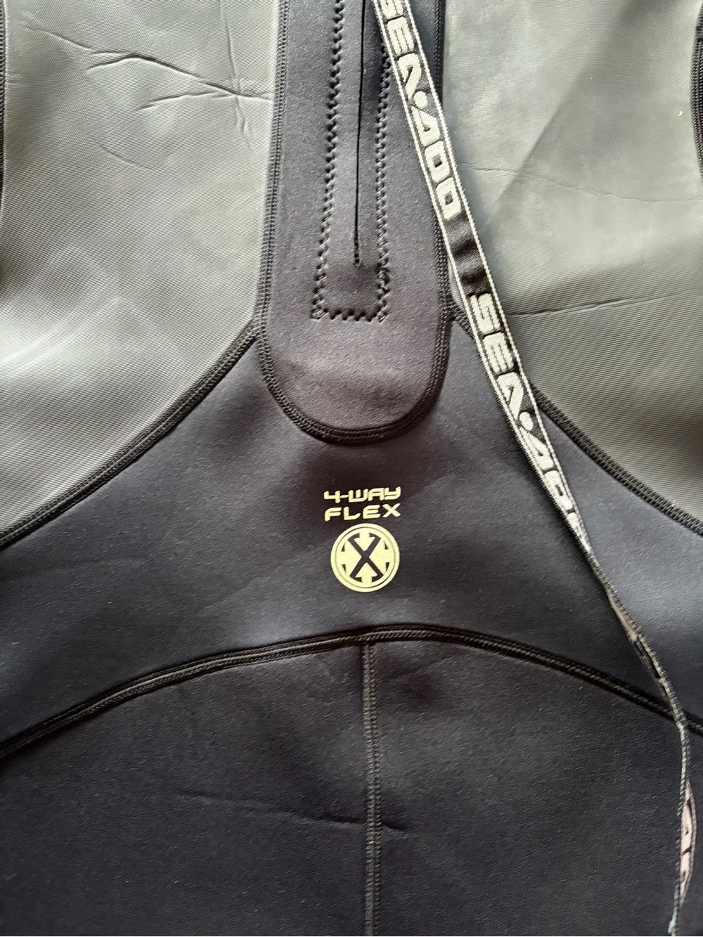 SEADOO BRP Wetsuit Stallion Shorty Spring S/S Neoprene Black Blue Gray Mens LRG